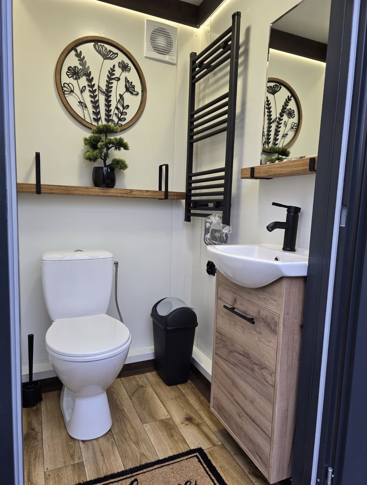 Shower with toilet - interior