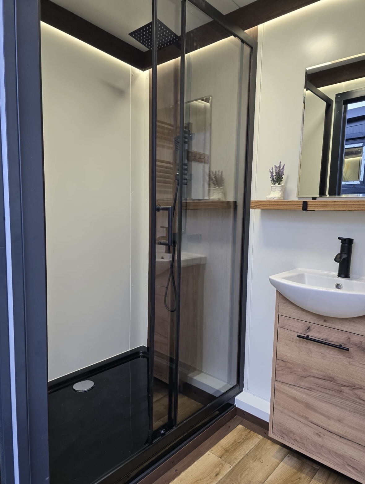 Shower with toilet - interior