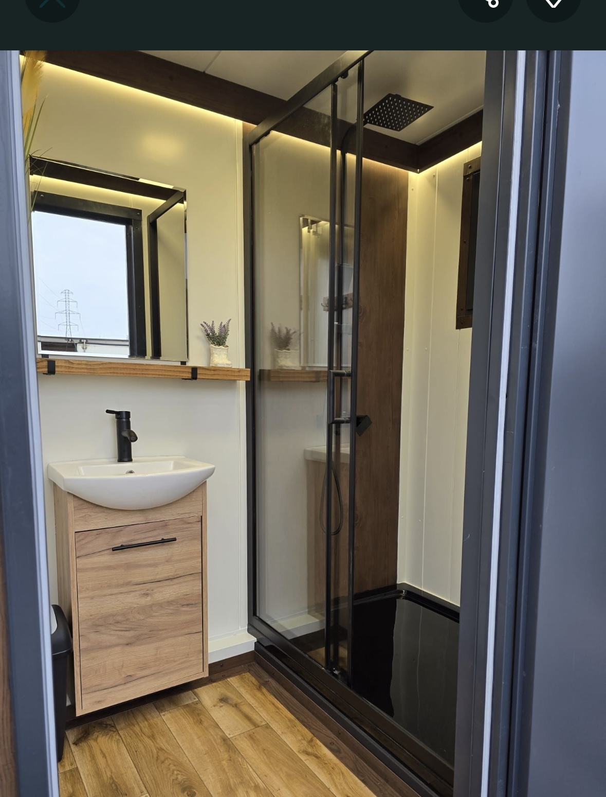 Double shower interior